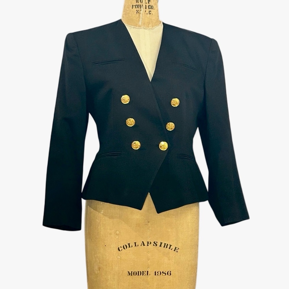 Guy Laroche Black Blazer with Gold Buttons